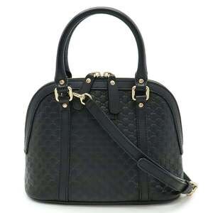 GUCCI Authentic Black Leather Shoulder Bag